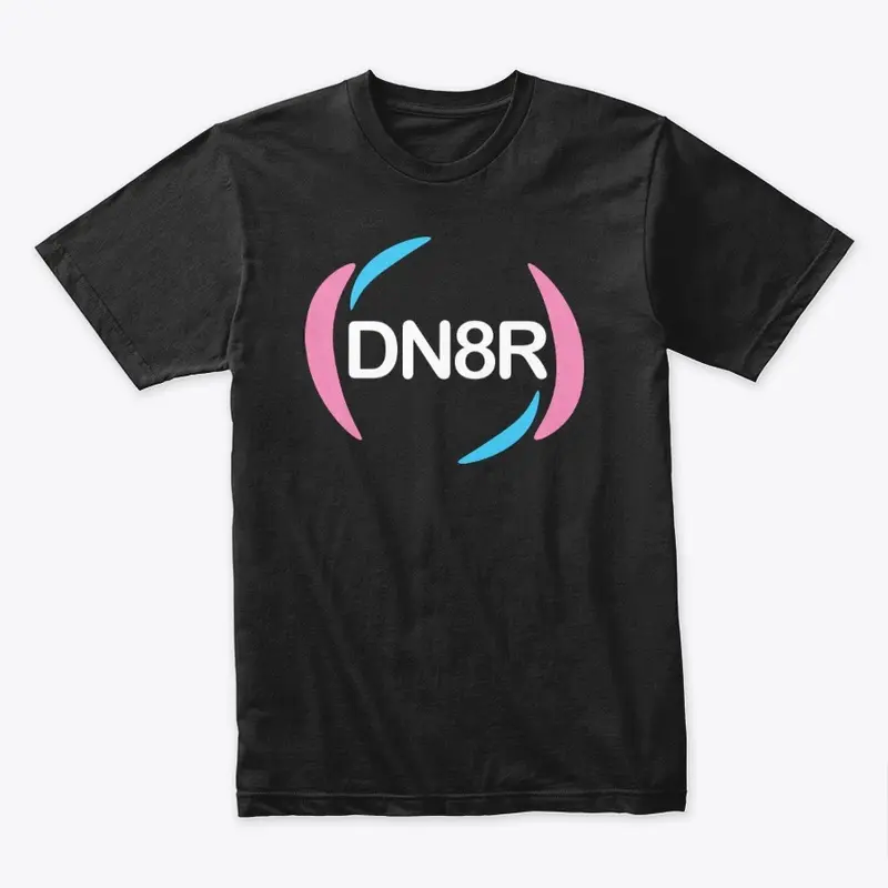 DN8R Pink & Blue Design Black T-Shirt